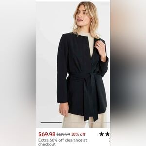 Women's Black Belted Blazer